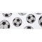 LaRibbons 2 1/2" Wired Cotton Ribbon | Glitter Soccer Balls on White | 10 Yard Roll